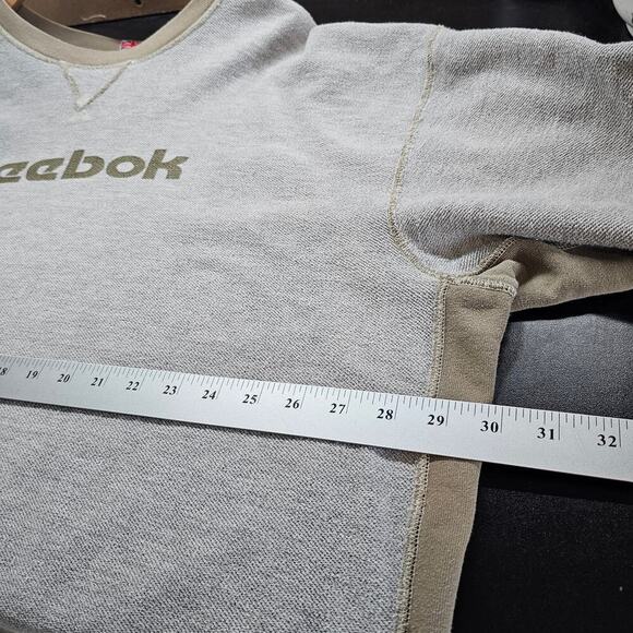 Vintage Reebok Sweatshirt Mens 3X Tan Gray Streetwear 90s Retro Skater Relaxed - Picture 9 of 9